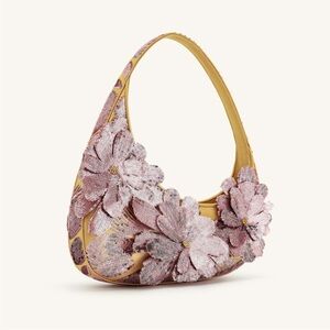 NWT JW Pei Harlee Sequin Shoulder Bag - Pink Floral